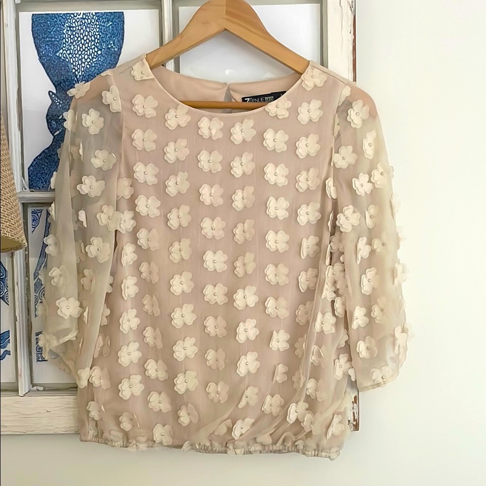 7TH AVENUE DESIGN STUDIO  appliqué blouse